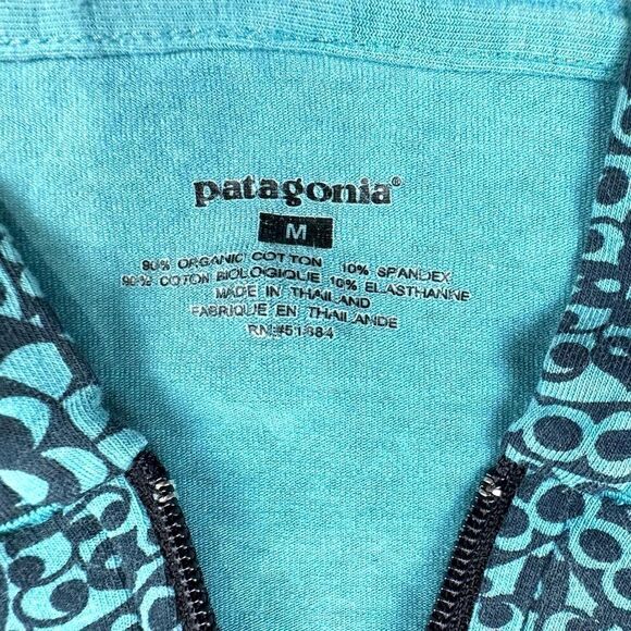 Patagonia Teal Vintage Floral 1/4 Zip‎ Hooded Sweatshirt Women’s M - Picture 4 of 11
